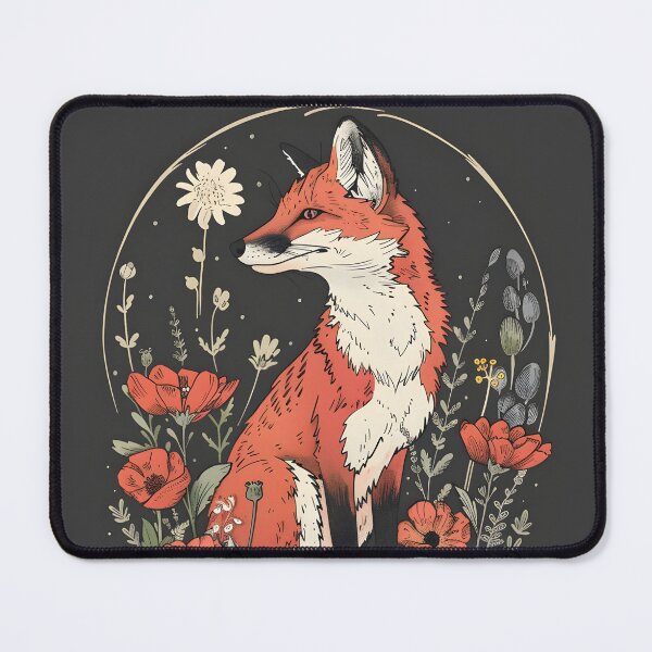 Item preview, Fox in flowers designed and sold by HappyStickBike.