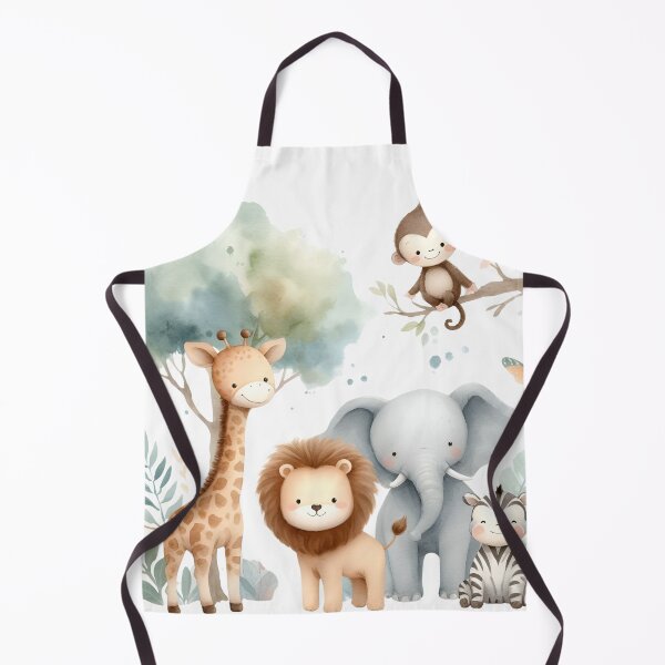 Item preview, A safari animals in watercolor style: giraffe, lion, monkey, elephant and zebra designed and sold by detalheseartes.