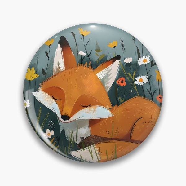 Item preview, Fox in flowers designed and sold by HappyStickBike.