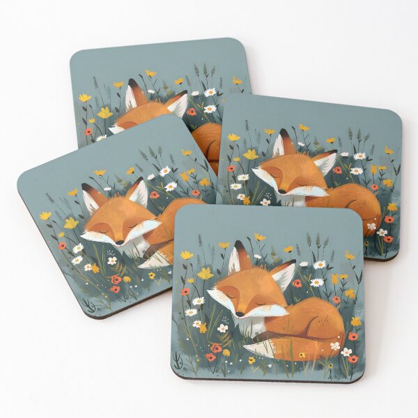 Item preview, Fox in flowers designed and sold by HappyStickBike.