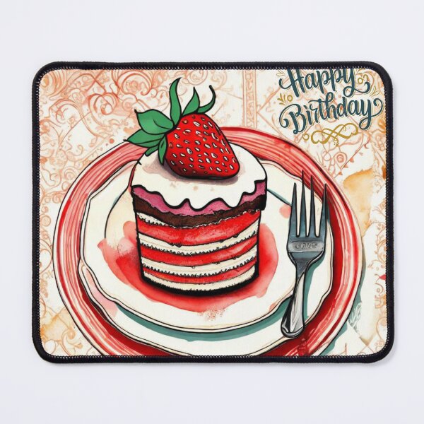 Item preview, A vintage design this piece of cake with love to celebrate a special Happy Birdthday day for everyone. designed and sold by Rosa Elena Albornoz Mendez.