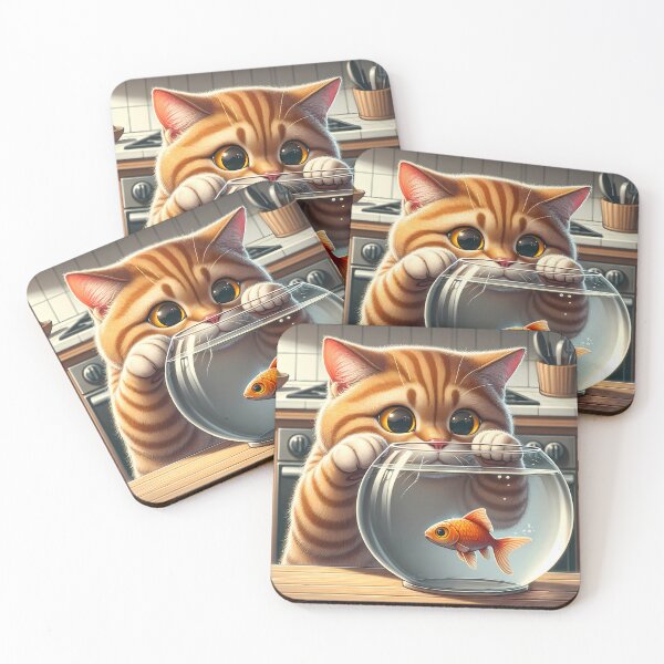 Item preview, Fishbowl Fascination: Feline Meets Fin designed and sold by Felix Tanner.