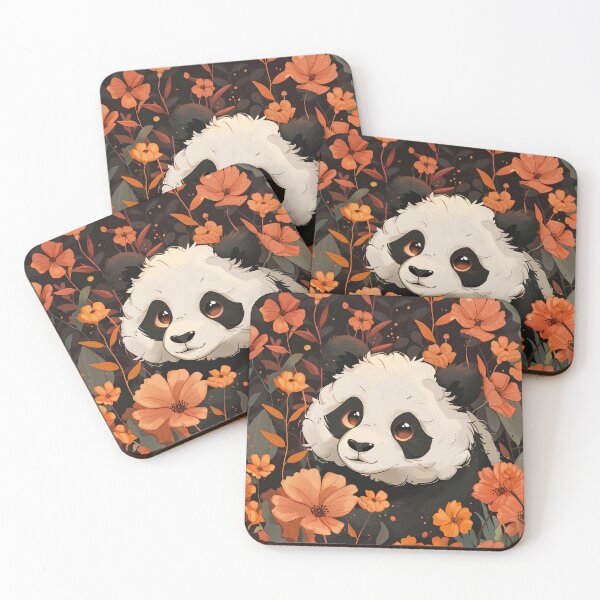 Item preview, Panda in flowrs designed and sold by HappyStickBike.