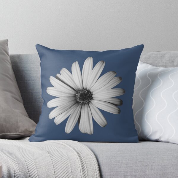 Daisy Black and White Throw Pillow
