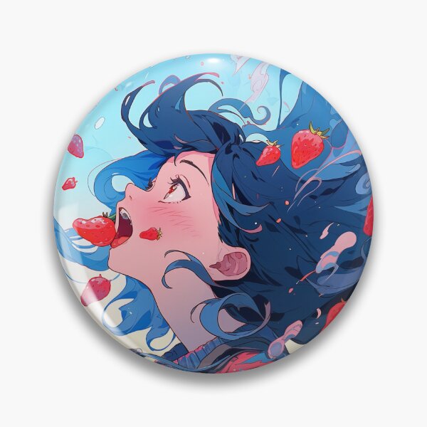 Item preview, Joyful Strawberry Anime Girl designed and sold by bubblegoth.