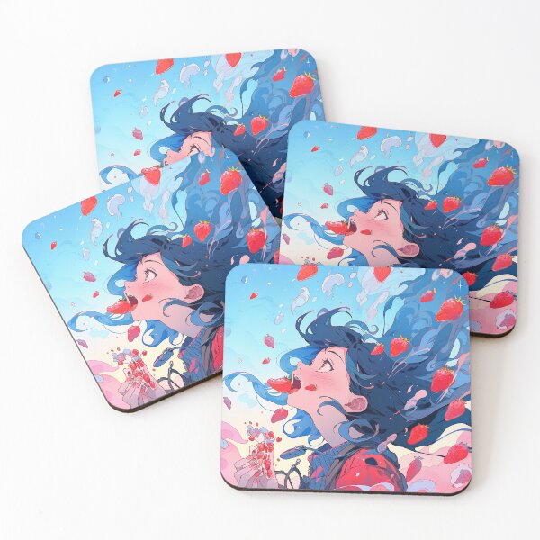 Aperçu de l'œuvre Joyeuse Fille Anime Aux Fraises créée et vendue par bubblegoth.