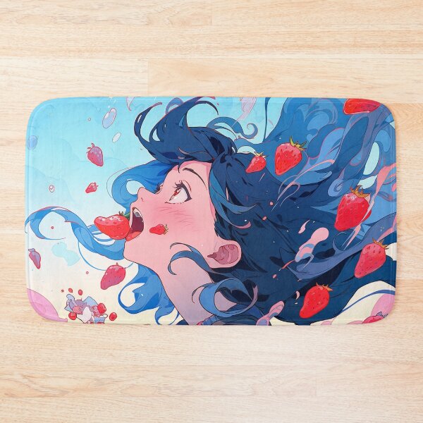 Item preview, Joyful Strawberry Anime Girl designed and sold by bubblegoth.