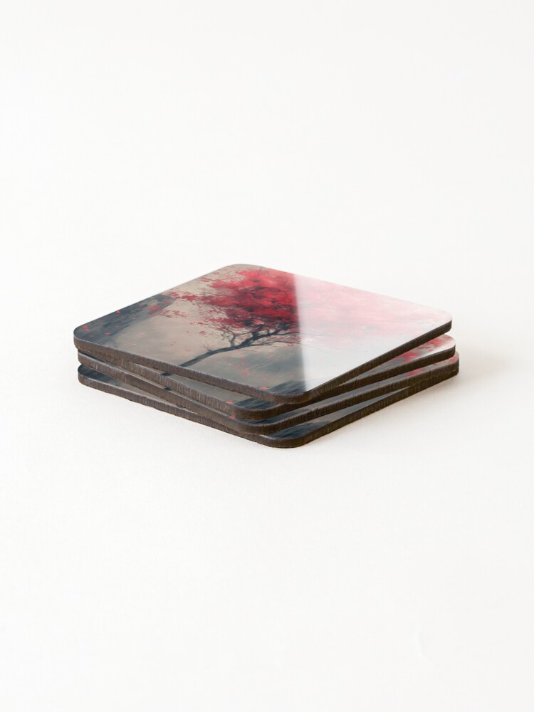 Thumbnail 4 of 5, Coasters (Set of 4), Red Tree Reflection designed and sold by FireScreen.