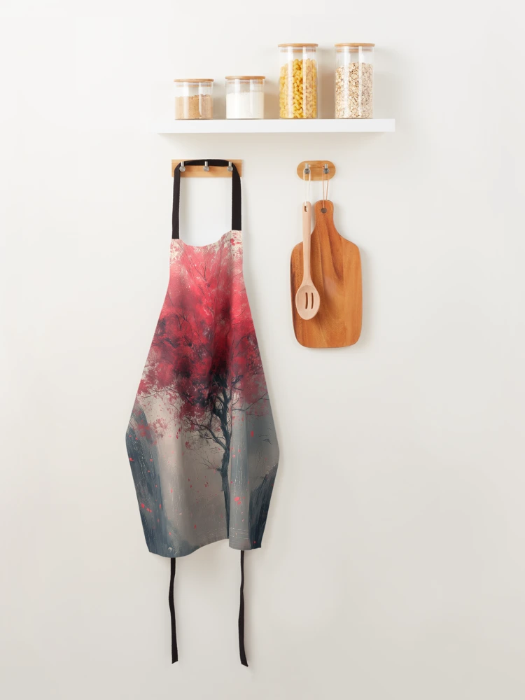 Thumbnail 4 of 6, Apron, Red Tree Reflection designed and sold by FireScreen.