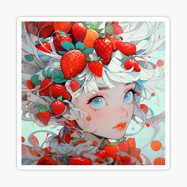 Item preview, Fresa Corona Frutal Fantasía Anime Chica designed and sold by bubblegoth.