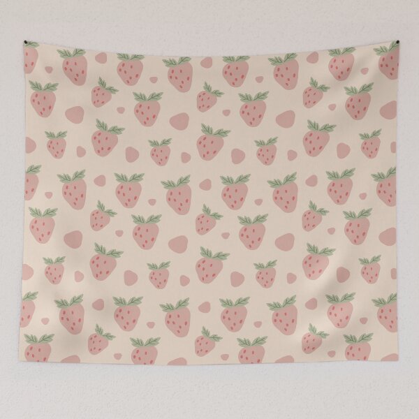 Item preview, Pink strawberry pattern in soft blush designed and sold by Miss-Belle.