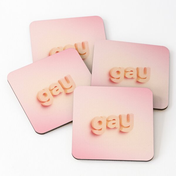 Item preview, Gay 3D lettering on peach pink background  designed and sold by helga-wigandt.