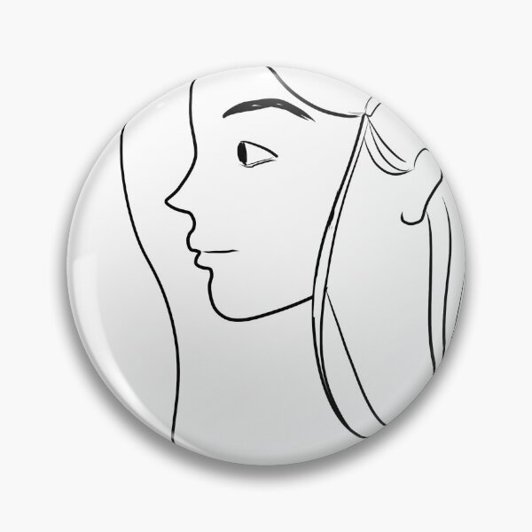 Artikelvorschau, Mädchen im Profil mit schwarzen Linien entworfen und verkauft von Cecileillu.