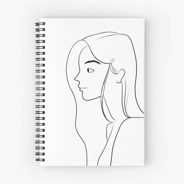 Artikelvorschau, Mädchen im Profil mit schwarzen Linien entworfen und verkauft von Cecileillu.