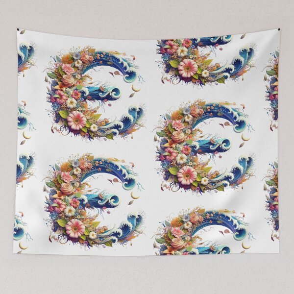 Item preview, letter “E” containing flowers designed and sold by yeekazar.