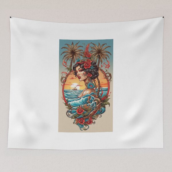 Item preview, Monterey Breeze: Sailor Jerry & Ed Hardy Inspired Tattoo Designs designed and sold by Leo digital art.