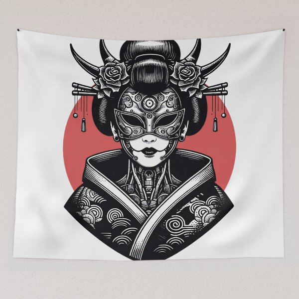 Item preview, "Cybernetic Geisha with Devil Mask" designed and sold by zzz888.