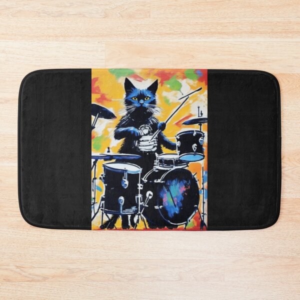 Item preview, Rock cat drummer  designed and sold by BubbleTextBox.