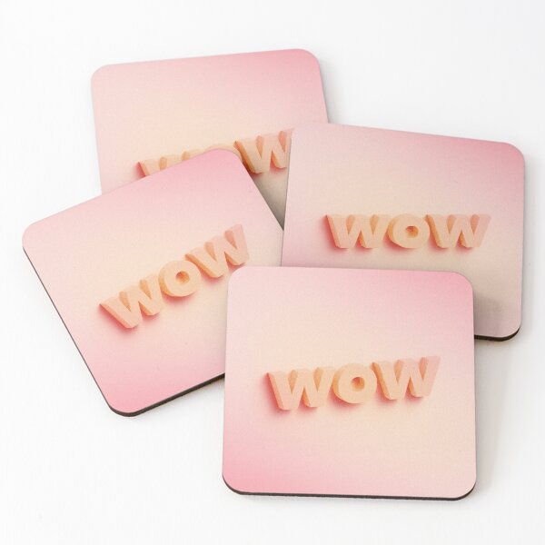 Item preview, Wow 3D lettering on peach pink background  designed and sold by helga-wigandt.