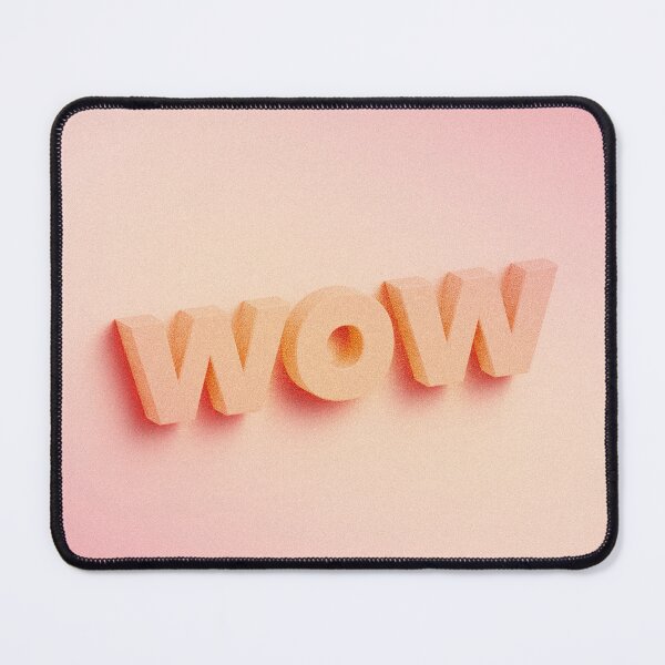 Item preview, Wow 3D lettering on peach pink background designed and sold by helga-wigandt.