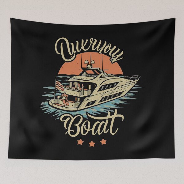 Item preview, luxury boat and waves designed and sold by GFORCE_SHOP.