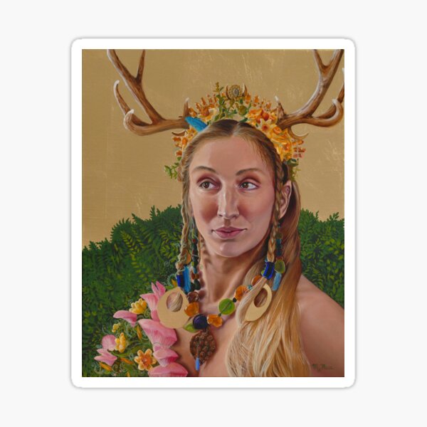 The Goddess of Spring painting by Melissa Muse Sticker