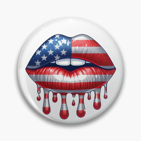 Artikelvorschau, Tropfende Lippen, USA, Patriotisch, amerikanische Flagge entworfen und verkauft von iclipart.