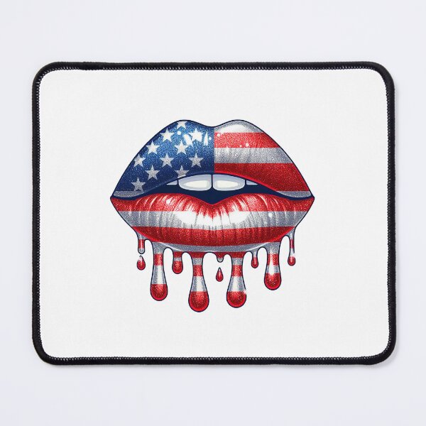 Item preview, Dripping Lips, USA, Patriotic, American flag designed and sold by iclipart.