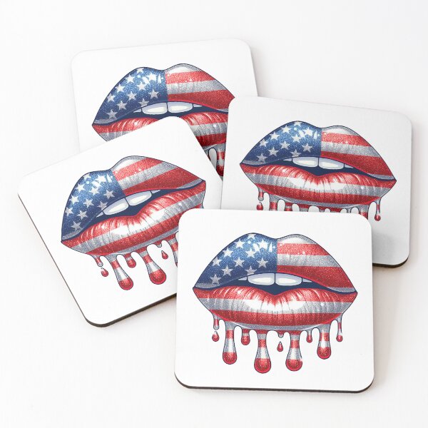 Item preview, Dripping Lips, USA, Patriotic, American flag designed and sold by iclipart.