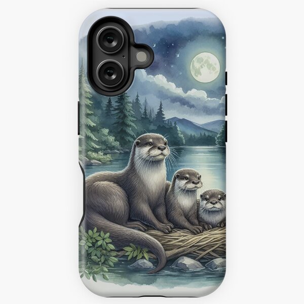 Item preview, Adorable Otter Family in the Moonlight designed and sold by Delights.