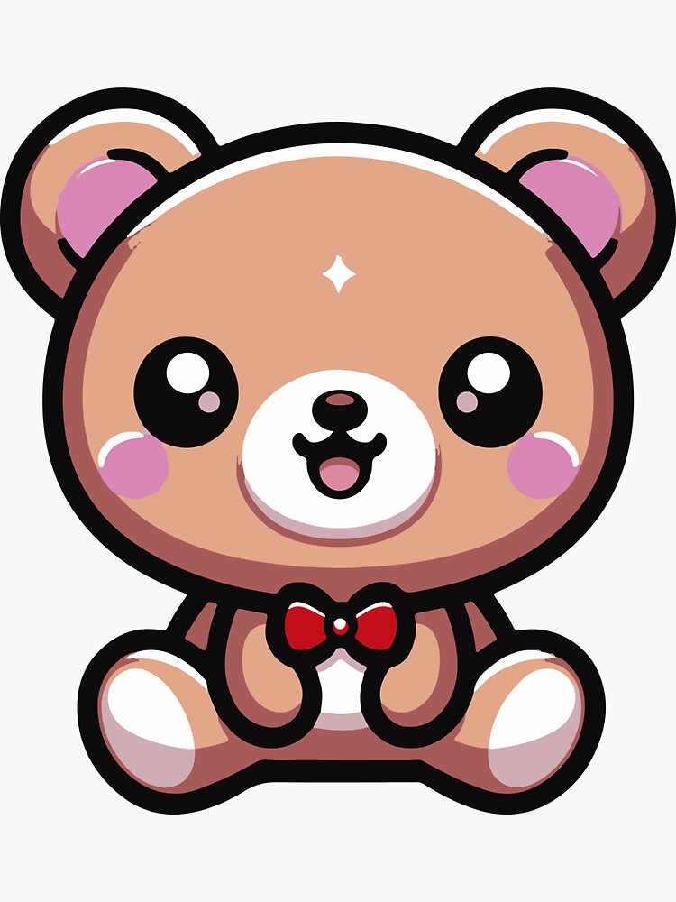 Copia del lindo osito de peluche Kawaii Pegatina