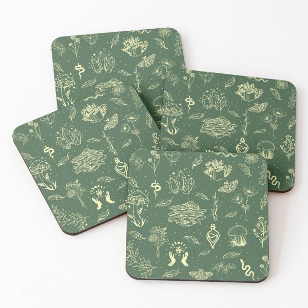 Item preview, Dark Emerald Cottagecore Wallpaper designed and sold by CaptainNemo21.