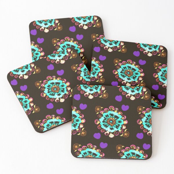 Item preview, Beautiful Flower Patterns with Black Background designed and sold by pearl-carnation.