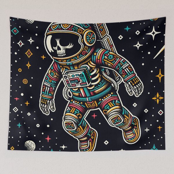 Item preview, "Space Explorer Skull - Tenango Art" designed and sold by zzz888.