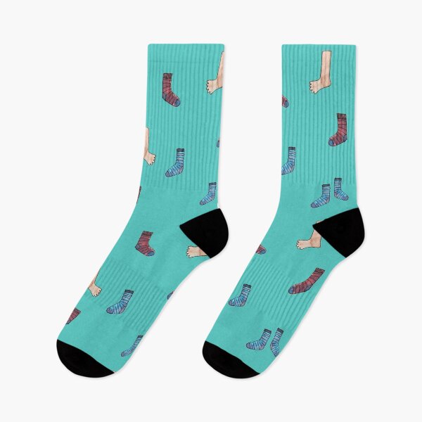 Item preview, Wet Winter - Socks - Green Bck designed and sold by huegrey.