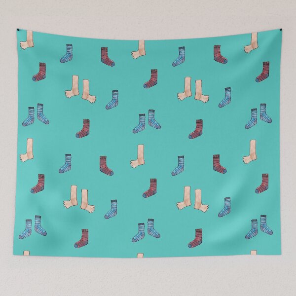 Item preview, Wet Winter - Socks - Green Bck designed and sold by huegrey.