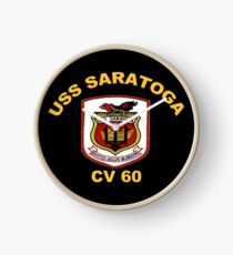 USS Saratoga (CV/CVA/CVB-60) Crest for Dark Colors Clock