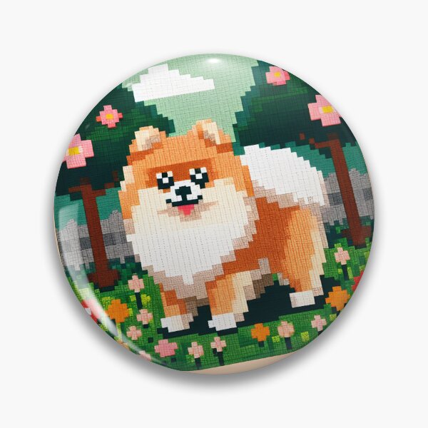 Aperçu de l'œuvre Pomeranian Portrait in Pixels créée et vendue par PawspectCreate.