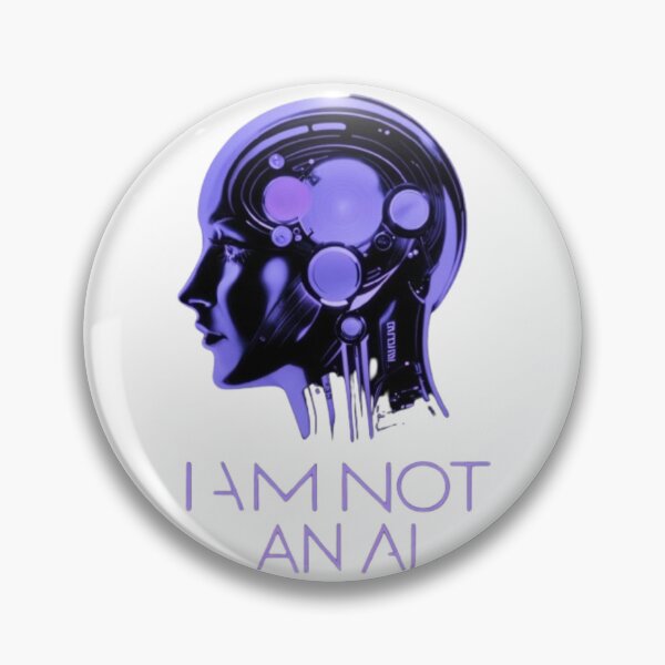 Item preview, “I Am Not An AI” Exclusive Purple Art Print designed and sold by MadebyTommy.