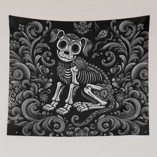 Item preview, Skull Pup Amidst Floral Splendor designed and sold by zzz888.