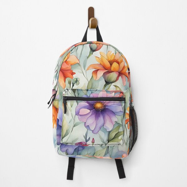 Item preview, Beautiful watercolor wild flowers in orange and purple designed and sold by J Knight.