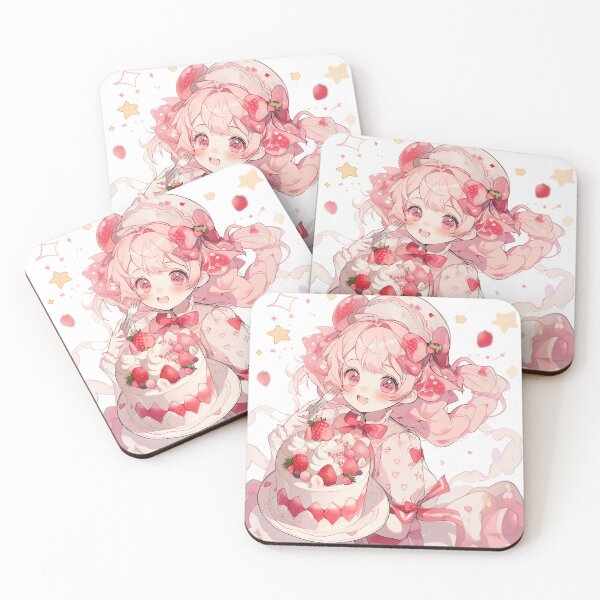 Item preview, Yummy Strawberry Cake Anime Girl designed and sold by bubblegoth.