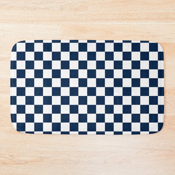 Item preview, Small Checkered - White and Oxford Blue designed and sold by JustPatterns2.