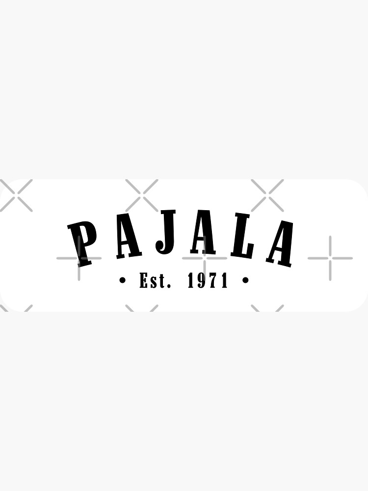 Thumbnail 3 of 3, Sticker, Pajala Norrbotten County Sweden Est. 1971 Black Letter Sverige designed and sold by establishedwear.
