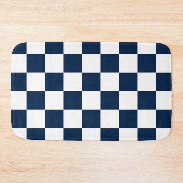 Item preview, Checkered - White and Oxford Blue designed and sold by JustPatterns2.