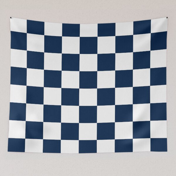 Item preview, Checkered - White and Oxford Blue designed and sold by JustPatterns2.