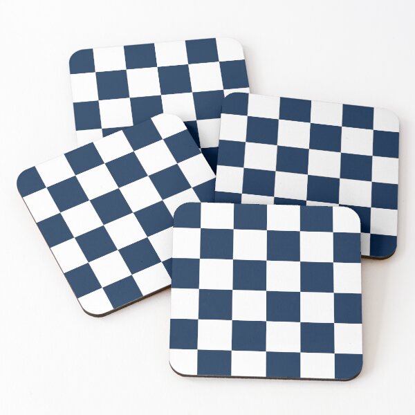 Item preview, Large Checkered - White and Oxford Blue designed and sold by JustPatterns2.