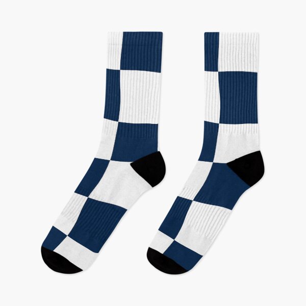 Item preview, Large Checkered - White and Oxford Blue designed and sold by JustPatterns2.