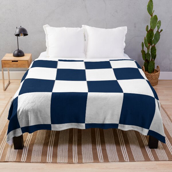 Item preview, Large Checkered - White and Oxford Blue designed and sold by JustPatterns2.
