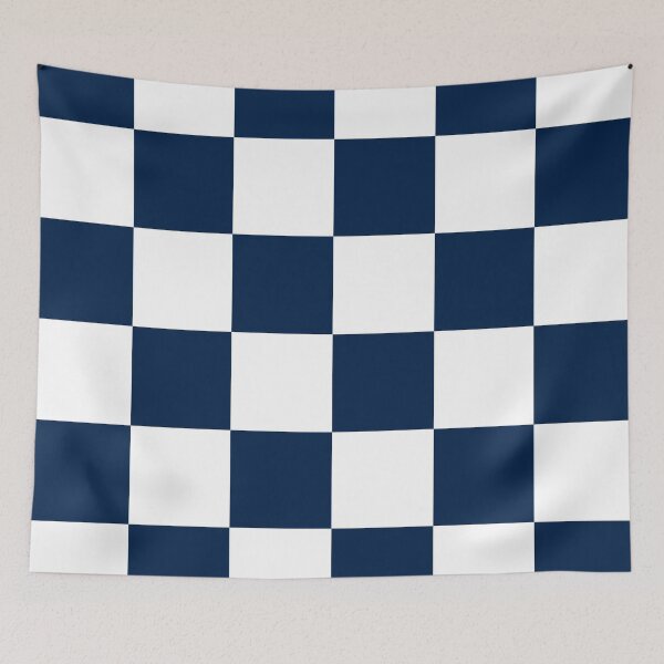 Item preview, Large Checkered - White and Oxford Blue designed and sold by JustPatterns2.